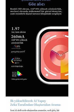 TekizTeknoloji Watch 9 Pro Süper AMOLED Ekranlı Yapay Zeka Özellikli Akıllı Saat 2024 Siyah