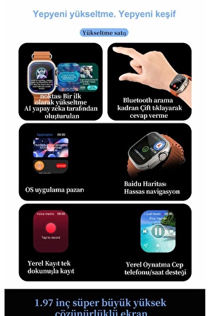 TekizTeknoloji Watch 9 Pro Süper AMOLED Ekranlı Yapay Zeka Özellikli Akıllı Saat 2024 Siyah