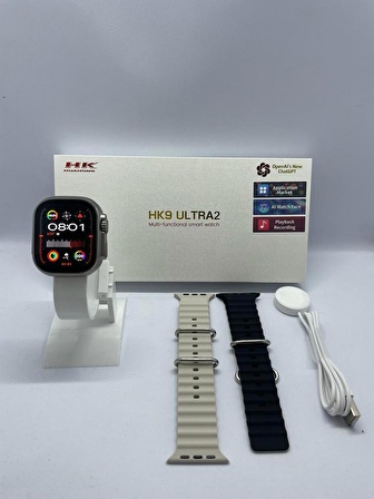 Watch Smart 9 Ultra Amoled 2 Ekran Siri,hk, Gps, Nfc, Pusula, Sesli Asistan Akıllı Saat Yeni Watch 9