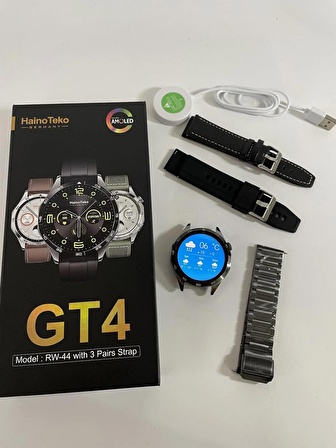 Haino Teko RW44 GT4 Max Amoled Ekran 3 Kordonlu Akıllı Saat Smart Watch