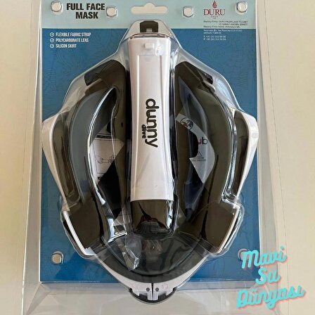 Full Face Maske Şnorkel Set Takımı Beyaz Renk L/XL - Mavi Su Dünyası