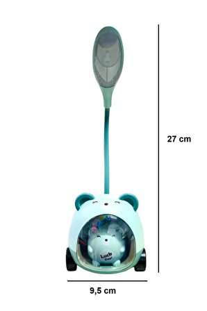 Sevimli Aycık Çocuk Masa Gece Lambası - Hazneli Kalem Traşlı Kalemlik Masa Lambası