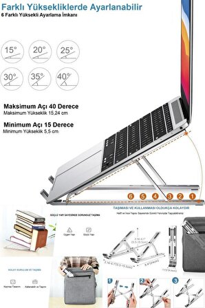 Yükseklik Ayarlı Dayanıklı Alüminyum Laptop Soğutucu Stant Kitap Okuma Tablet telefon Laptop Standı 