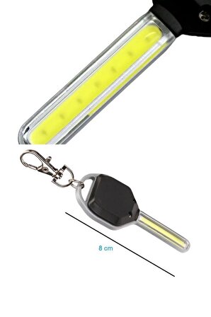 Anahtar Şeklinde Pilli Işıklı Anahtarlık - Anahtar Şeklinde COP Ledli Mini Fener 