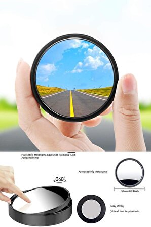 2 Li Set Araba ve Motorsiklet için Güvenlik Artırıcı Kör Nokta Ayna Seti 