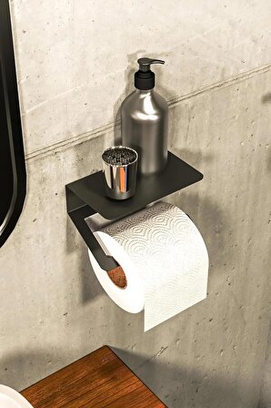 HVN GROUP Metal Açılı Raflı Vidalı Tuvalet Kağıdı Askısı
