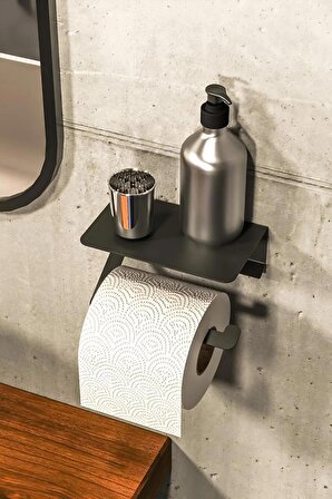 HVN GROUP Metal Açılı Raflı Vidalı Tuvalet Kağıdı Askısı