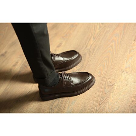 İtalyan Model Kahverengi Erkek Hakiki Deri Ayakkabı