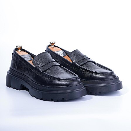 Ramonelli Model Gerçek Deri El Yapımı Erkek Siyah Casual Ayakkabı