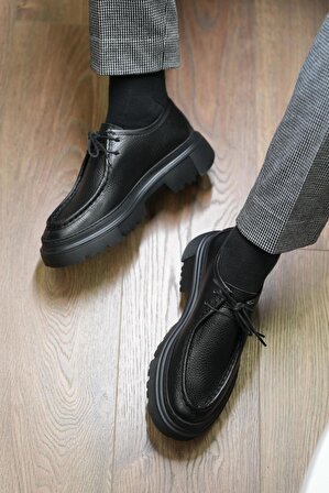 Sisley Model Hakiki Deri El Yapımı Erkek Siyah Casual Ayakkabı
