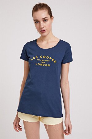London Kadın Bisiklet Yaka T-Shirt İndigo