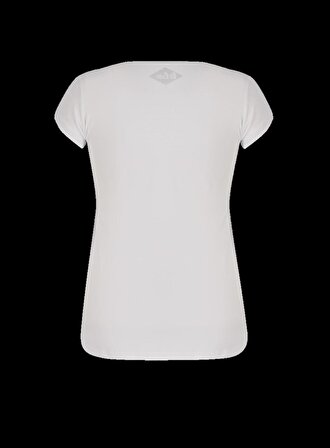 London Kadın Bisiklet Yaka T-Shirt Beyaz