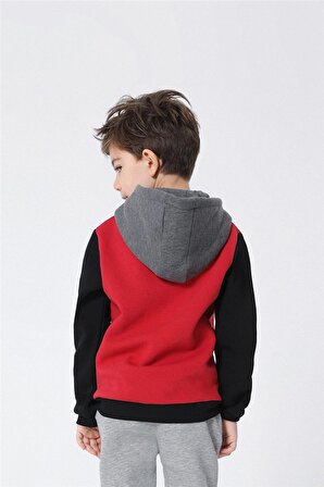 Kansas Erkek Çocuk Kapüşonlu Sweatshirt Kırmızı