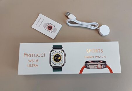 Ferrucci WS18 Ultra Sports Smart Watch Akıllı Kol Saati  Sesli Konuşma Yapabilir Mesaj Ve Bildirimlerinizi Görebilirsiniz FC-SMART-WS18ULTRA.07