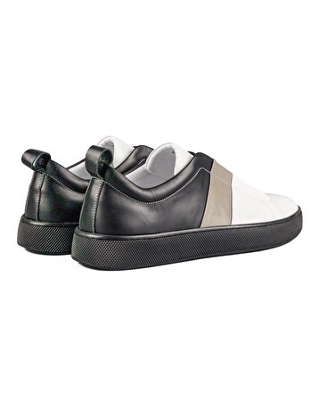 Varadero Siyah-Beyaz-Gri Hakiki Deri Siyah Taban Erkek Spor (Sneaker) Ayakkabı