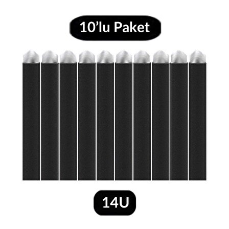 ADANİL Kalıcı Makyaj 14 Pin Microblading İğnesi 14U 10'lu Paket İğne