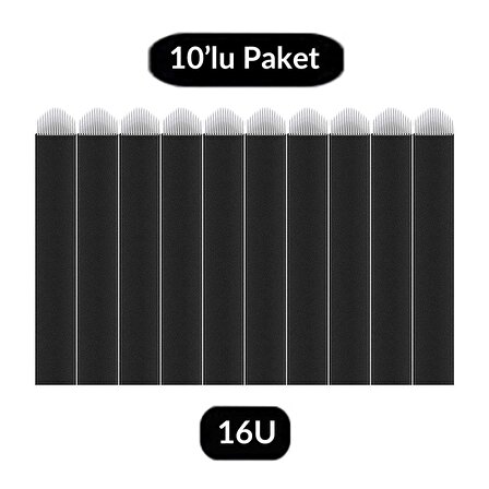 ADANİL Kalıcı Makyaj 16 Pin Microblading İğnesi 16U 10'lu Paket İğne