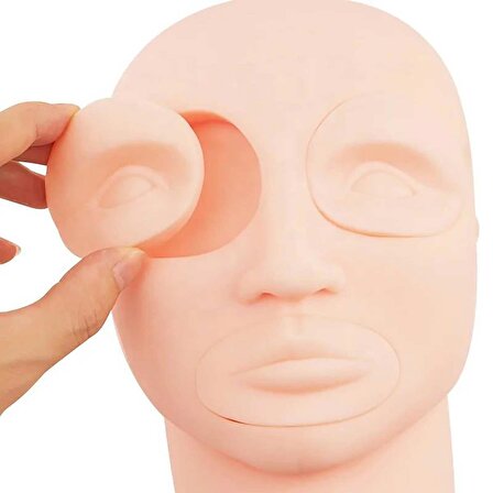 Kalıcı Makyaj ve İpek Kirpik Eğitim Çalışma Yüzü 4D Eğitim Mankeni Göz ve Dudak Değiştirilebilir