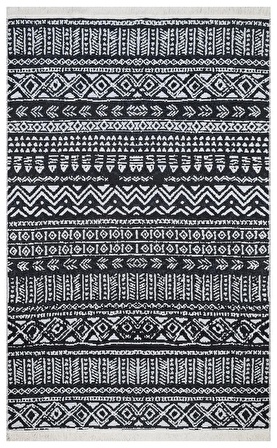 Eko Halı Arya Ar 03 Black Yıkanabilir Çift Taraflı Modern Desenli Dokuma Kilim