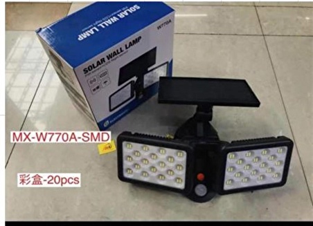 POWERMASTER W770A SENSÖRLÜ 144 SMD LEDLİ SOLAR AYDINLATMALI DUVAR LAMBASI