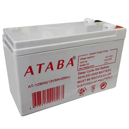 ATABA AT-1290G 12 VOLT - 9 AMPER JEL AKÜ (150 X 65 X 90 MM)