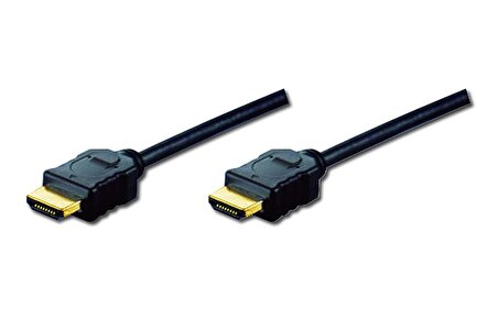 HDMI High Speed with Ethernet Bağlantı Kablosu (HDMI 1.4), 2160p, 4K Ultra HD, HDMI Tip A Erkek - HDMI Tip A Erkek, 1 metre, CU, AWG30, 3x zırhlı UL, altın kaplama, siyah renk