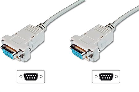 Digitus Modem Bağlantı Kablosu, D-Sub9 Dişi - D-Sub9 Dişi, 3 metre, vidalı, bej renk
Digitus Zero-Modem connection cable, D-Sub9 F/F, 3.0m, snap-hoods, beige