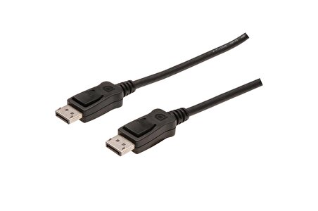 DisplayPort (DP) Bağlantı Kablosu, DP Erkek - DP Erkek, 15 metre, kilit mekanizmalı, DP, 1.2 uyumlu, UL, siyah renk