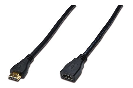HDMI High Speed wih Ethernet Uzatma Kablosu (HDMI 1.4), 2160p, Ultra HD 4K, HDMI tip A Erkek - HDMI tip A Dişi, 3 metre,  AWG30 , 3x zırhlı, UL, altın kaplama, siyah renk
