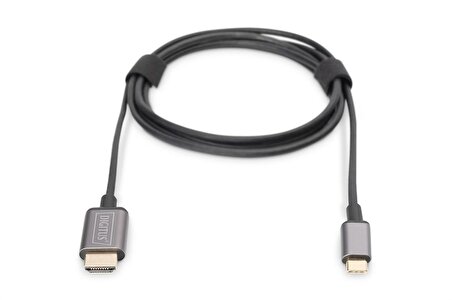 Digitus USB-C  HDMI Görüntü Adaptör Kablosu, UHD 4K/30Hz, 1.8 metre, siyah renk, metal gövde
Digitus USB-C  HDMI Video Adapter Cable, UHD 4K/30Hz, 1.8 m, black, metal housing 