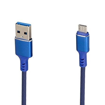 WEKO WK-22023 USB TO MICRO USB ÖRGÜLÜ LACİVERT 1 MT ŞARJ KABLOSU (NO:14)