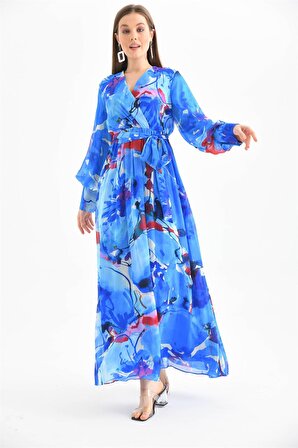 Ftz Women Kadın Şifon Elbise Mavi