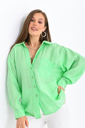 FTZ Women Kadın Gömlek Yeşil