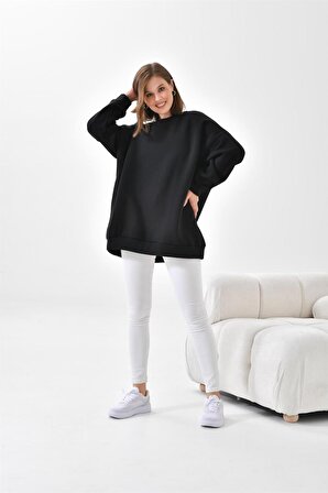 Ftz Women Kadın 3 İp Şardonlu Sweatshirt Siyah 10001