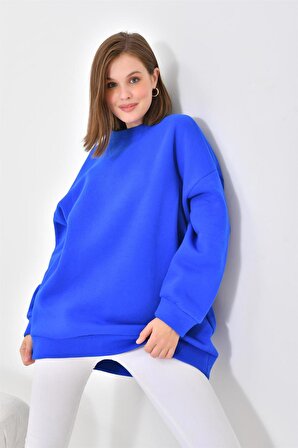 Ftz Women Kadın 3 İp Şardonlu Sweatshirt Saks Mavi 10001