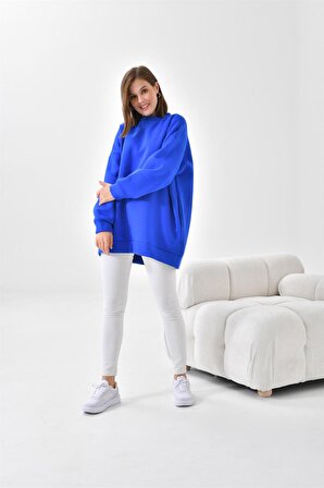 Ftz Women Kadın 3 İp Şardonlu Sweatshirt Saks Mavi 10001
