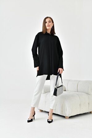 Ftz Women Kadın Taş Detaylı Gömlek Siyah 30795