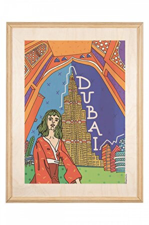 İkigai Dubai Ahşap Tablo