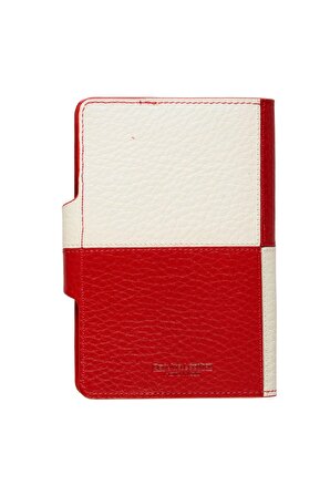 Kırmızı Beyaz Deri Pasaportluk