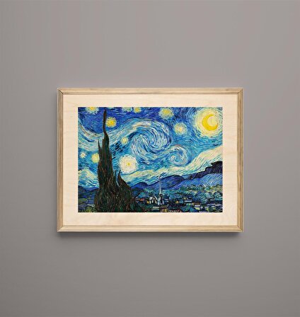 Van Gogh Yıldızlı Gece Ahşap Tablo