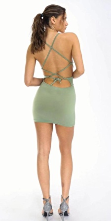 Sandy Cut Out Detay Askılı Mini Elbise