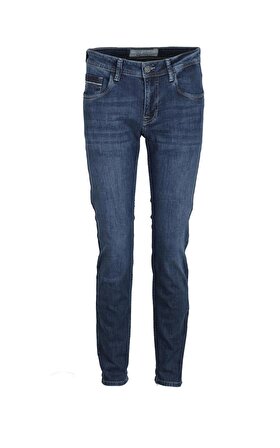 Erkek Blue Slim Fit 5 Cepli Likralı Kot Pantolon Jeans 2203-6096