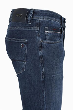 Erkek Blue Slim Fit 5 Cepli Likralı Kot Pantolon Jeans 2203-6096