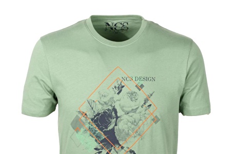 Ncs Çağla Bisiklet Yaka Baskılı Slim Fit T-shirt Ncs 1194