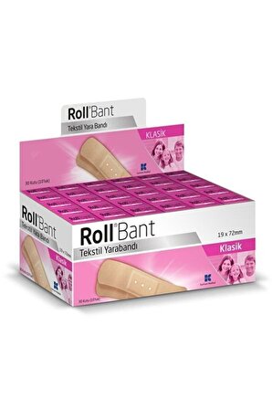 Roll Bant Tekstil Yara Bandı 30 Kutu 10'luk