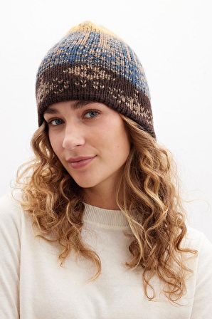 Peraluna HARMONY BEANIE Etnik Desen Kadın Triko Bere - Multi