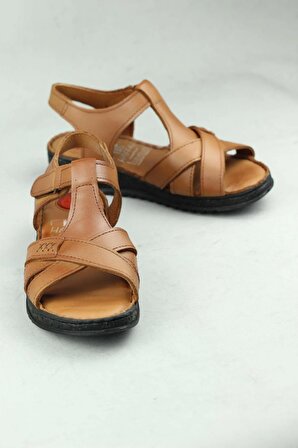 Dr.Pabucchi Haffaf 0201 Hakiki Deri Comfort Jel Topuk Sandalet Kadın
