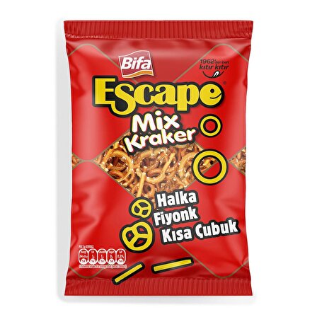 Bifa Escape Mix Kraker Kısa Çubuk - Fiyonk - Halka 150 gr x 14 Adet