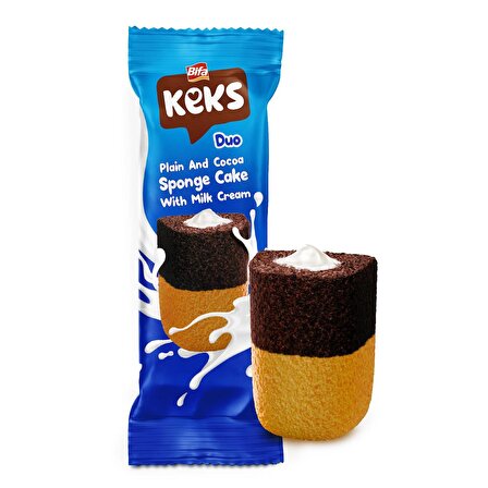 Bifa Keks Sponge Kek Duo Sade ve Kakaolu 45 gr x 24 adet