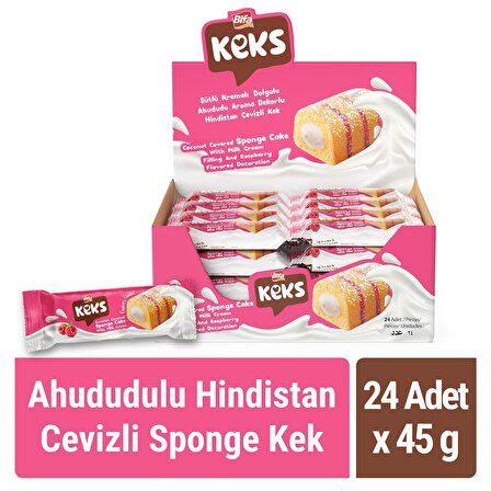 Bifa Keks Sponge Kek Ahududulu Hindistan Cevizli 45 gr x 24 adet